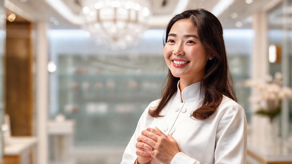 A smiling practitioner in a bright clinic, illustrative